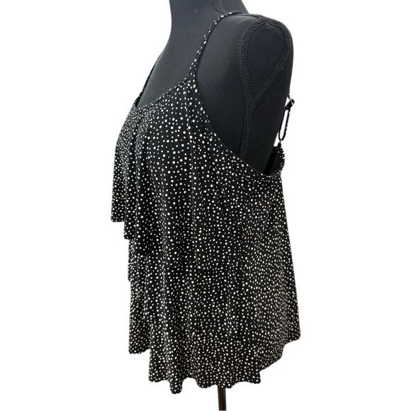 Coastal Cove D cup Black Polka Dot Tankini Top with 3 tiers that flatter! Sz16 - Picture 4 of 8